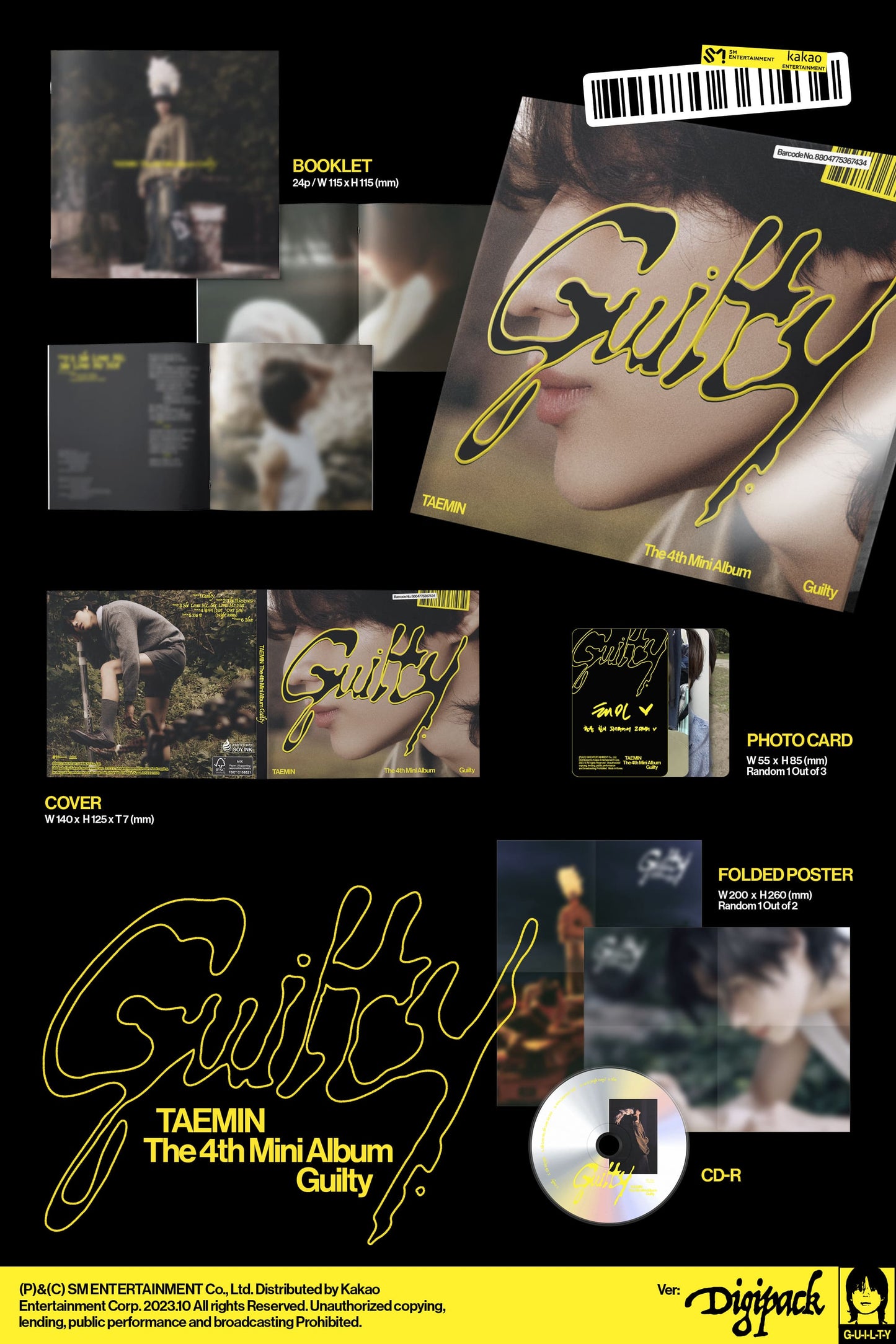 TAEMIN (SHINee) - 4th Mini Album [Guilty] (Digipack Ver.)