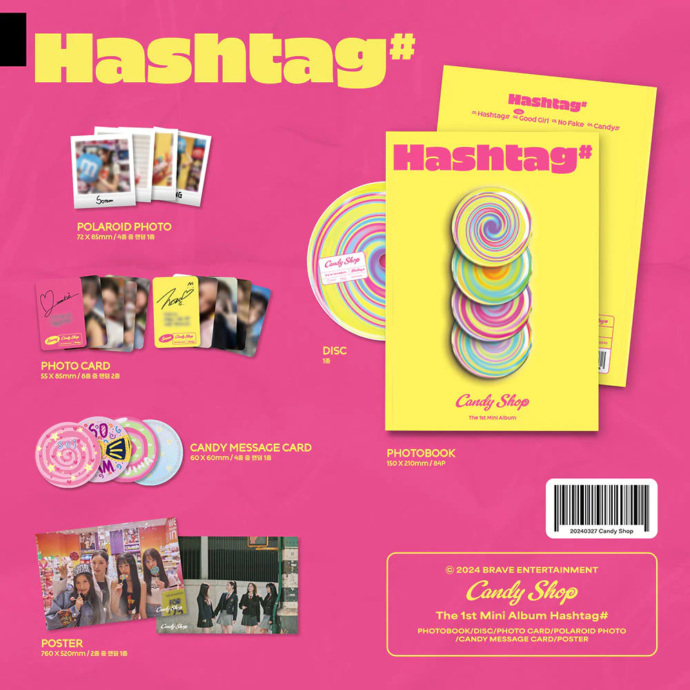 CANDY SHOP (캔디샵) 1ST MINI ALBUM - [HASHTAG#] + Beatroad Fansign Photocard