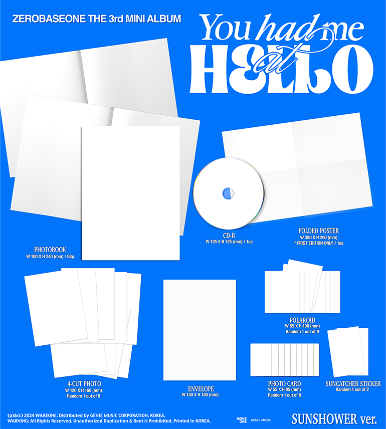[PRE-ORDER] ZEROBASEONE - 3rd Mini Album [You had me at HELLO] (Standard ver.) + Makestar Photocard