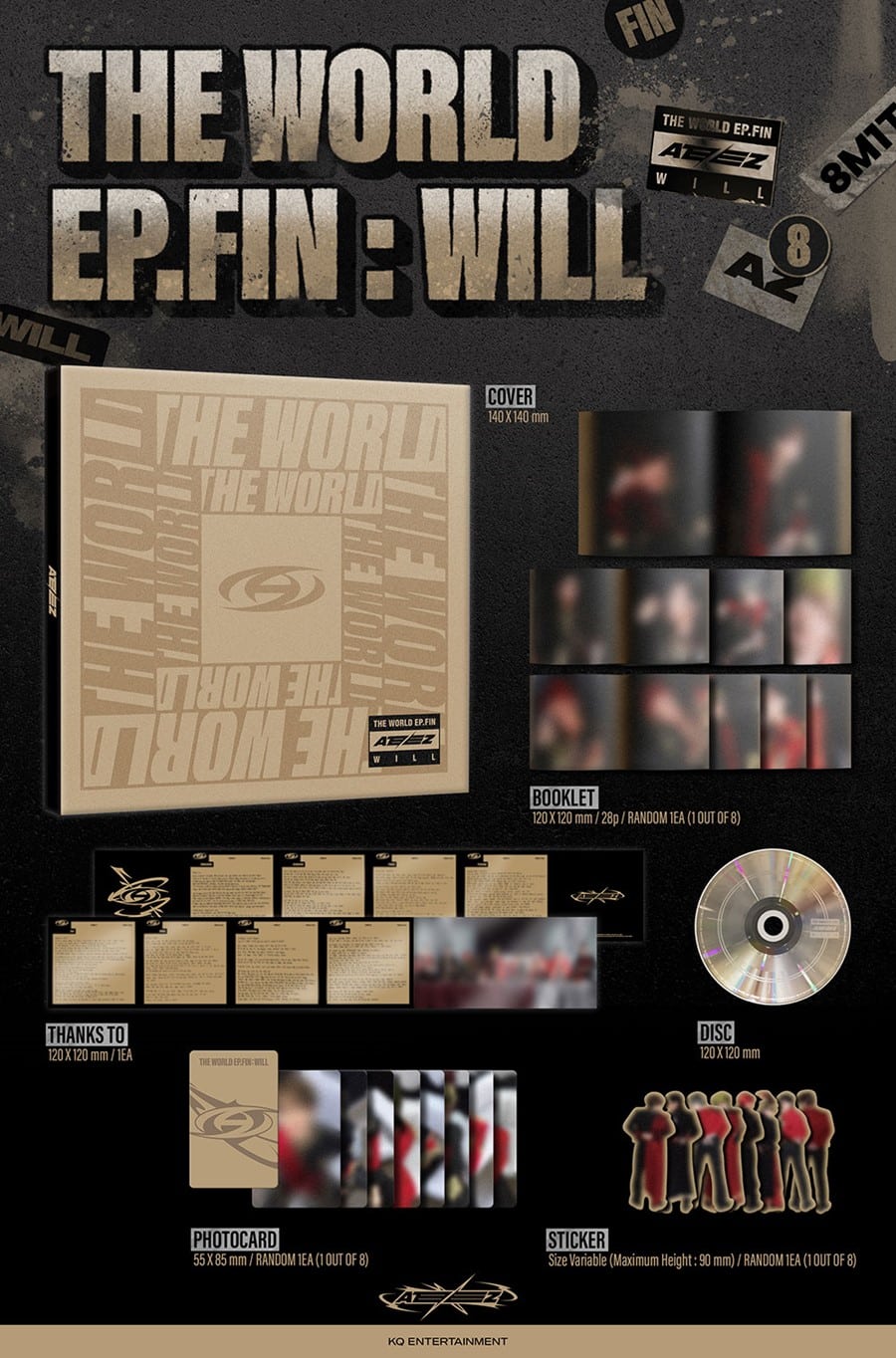 [PRE-ORDER] ATEEZ - THE WORLD EP.FIN : WILL [Korean ver.] (DIGIPAK ver.) + Soundwave Photocard