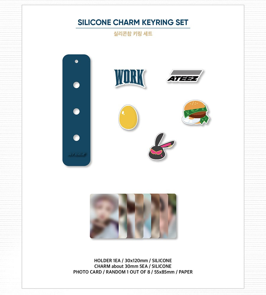 [PRE-ORDER] ATEEZ - [GOLDEN HOUR : Part.1] OFFICIAL MD (SILICONE CHARM KEYRING SET)